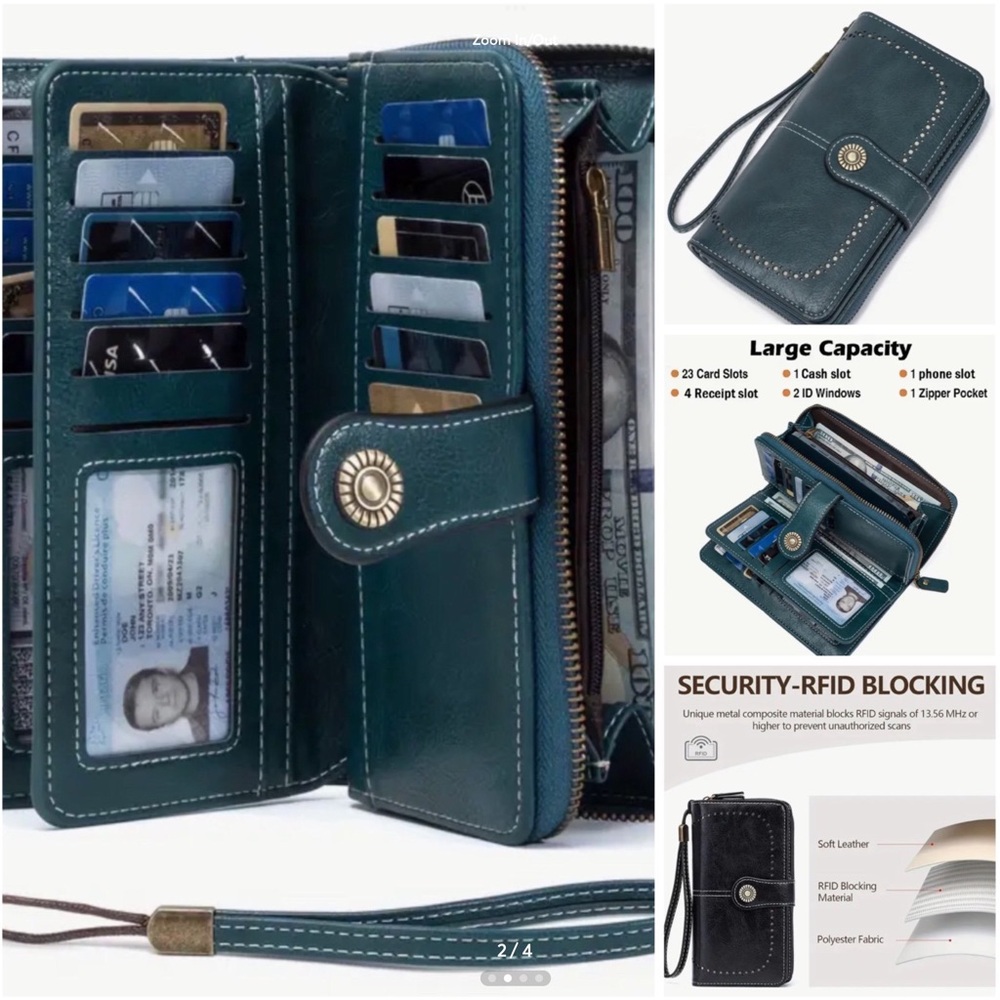 RFID Tri-Fold Wristlet Wallet - Picture 4 of 11